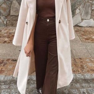 Zara brown wide leg jeans